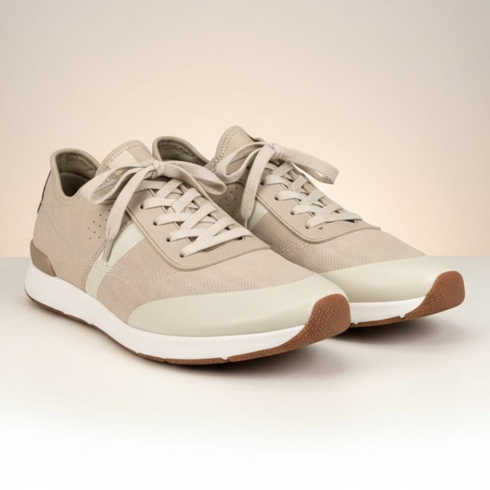 Steve Madden P-Bonn Mens Size 13 Casual Sneakers Beige Suede Trim Shoes Comfort